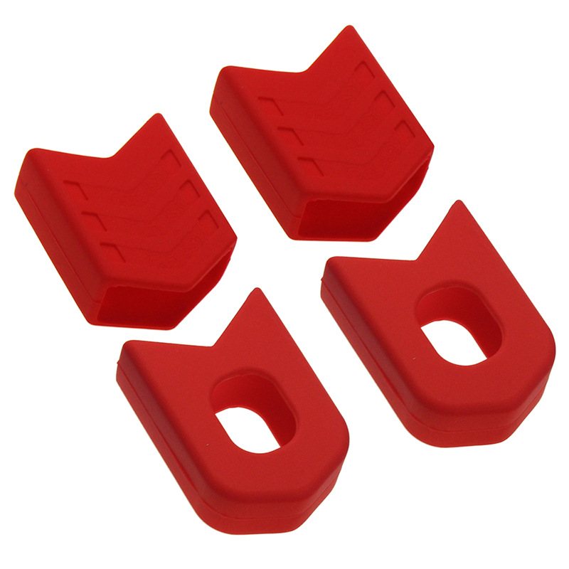 Housse de protection universelle pour manivelle de vélo de montagne, 4 pièces/1 ensemble: Rouge
