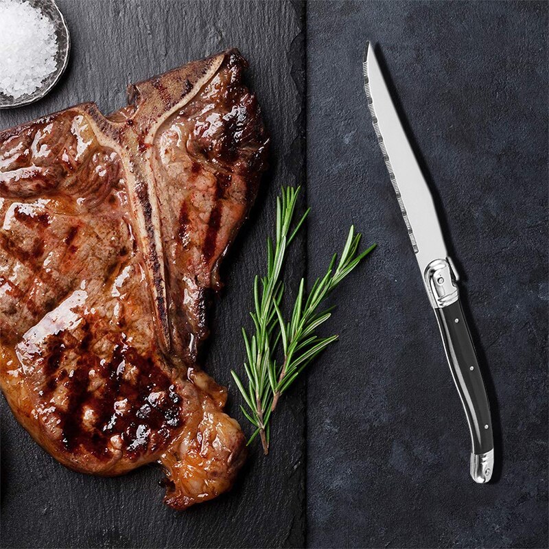 9'' Laguiole Steak Knifes Black Cutlery Dinner Knives Stainless Steel Dinnerware Restaurant Bar Kitchen Tableware set 4/6/10pcs