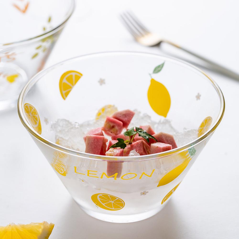 Mdzf 800ml frugt mønster glas salatskål frugt dessert nudler skål hjemme nordisk stil køkken suppe ris serverings skåle service