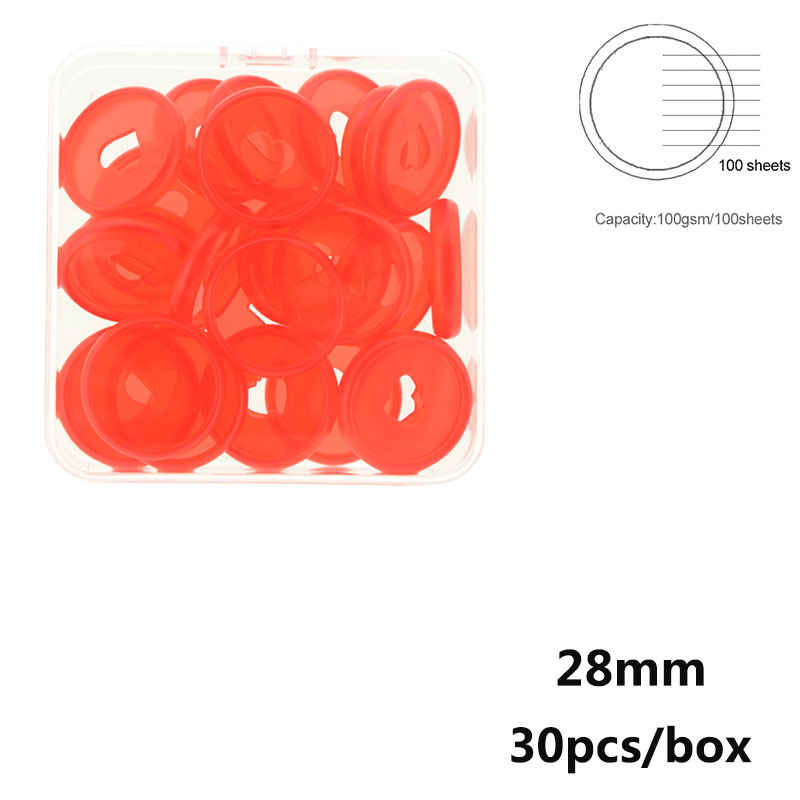 28mm A5 A6 Discbound Notebook Planner Discs Binding Ring Macaron Heart-shaped Mushroom Hole Disc Bound Discs Binding Supplies: TM Red 28mm