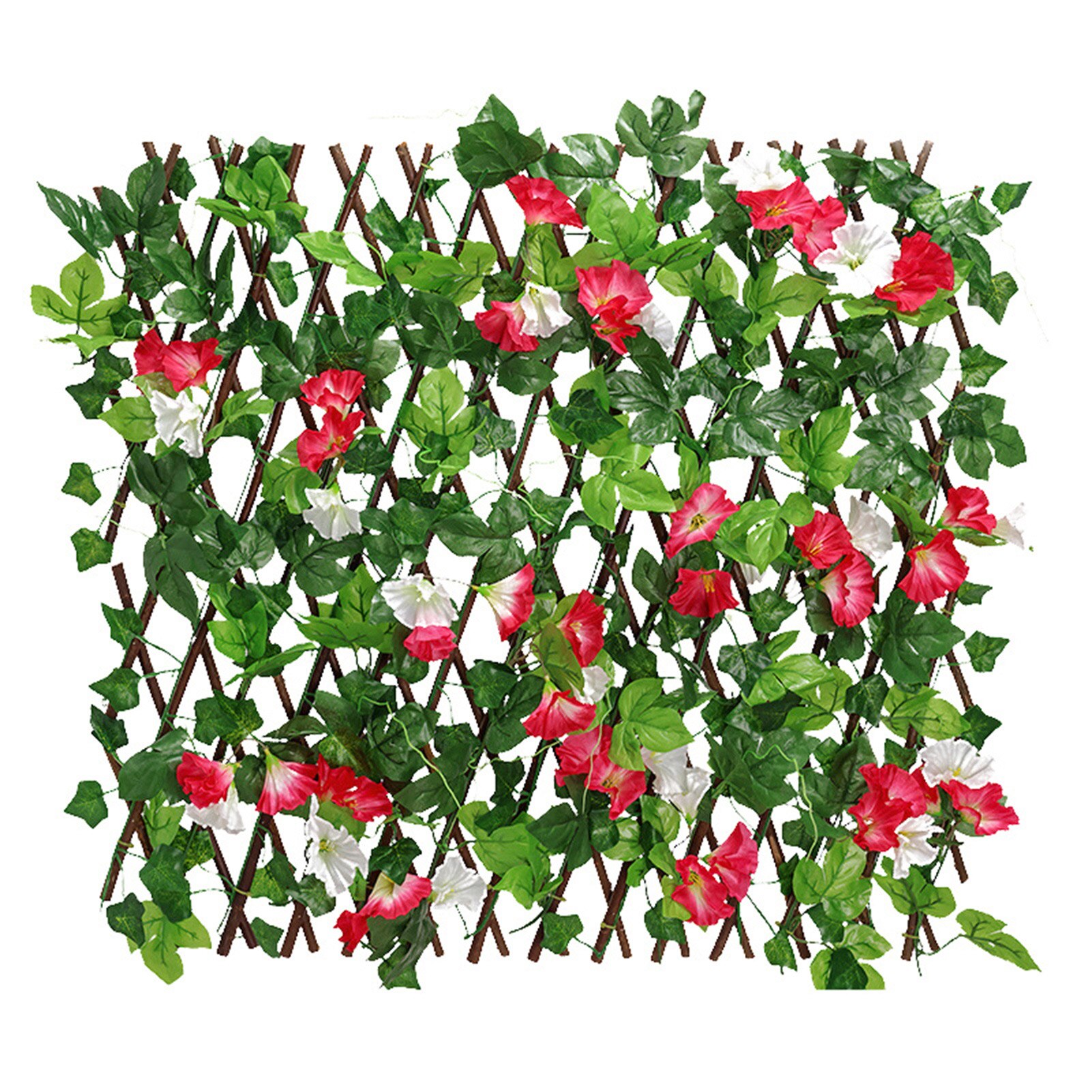 Retractable Artificial Garden Trellis Fence Expandable Faux Ivy Privacy Fence Wood Vines Climbing Frame Gardening Plant Decor