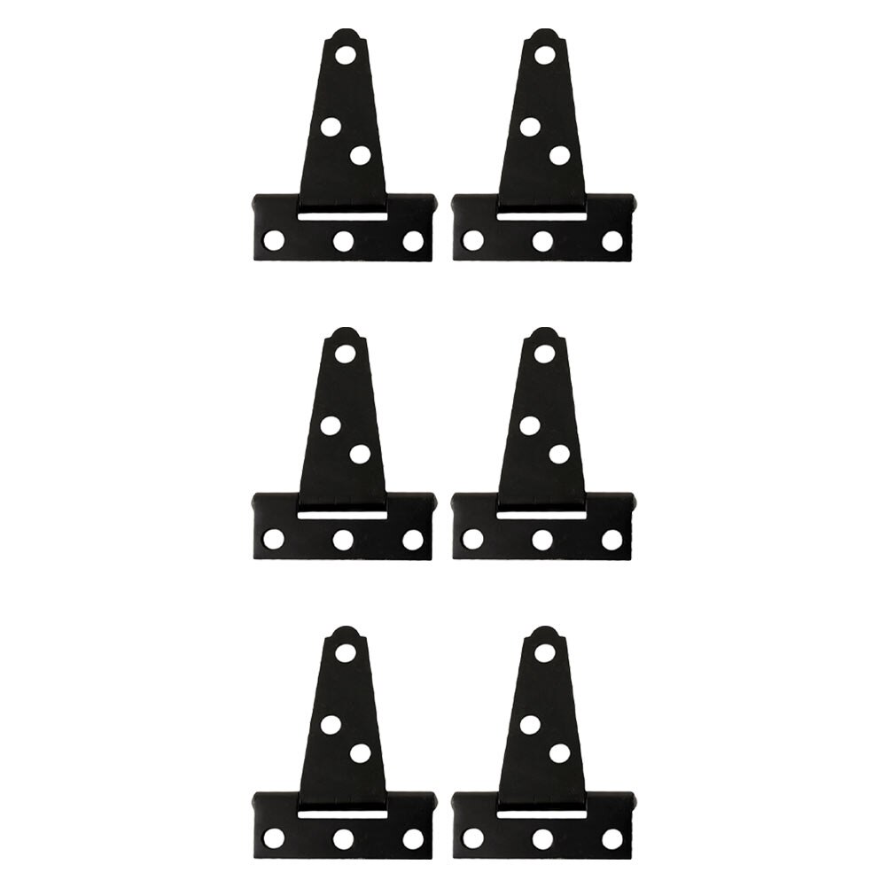 6pcs T-Strap Door Furniture Hinges Carbon Steel Cupboard Hinges Accessories: Default Title