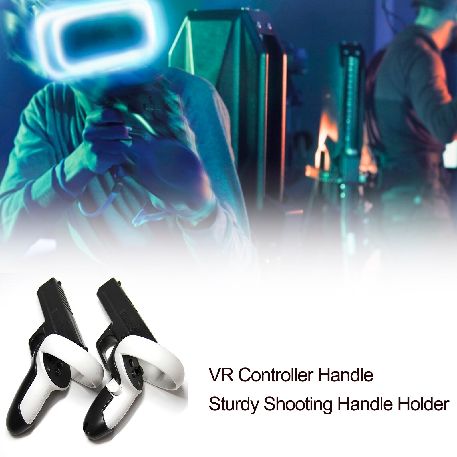 VR Controller Handle Sturdy Shooting Handle Holder Black White VR Controller Handle For Oculus Quest 2VR Virtual Reality Headset