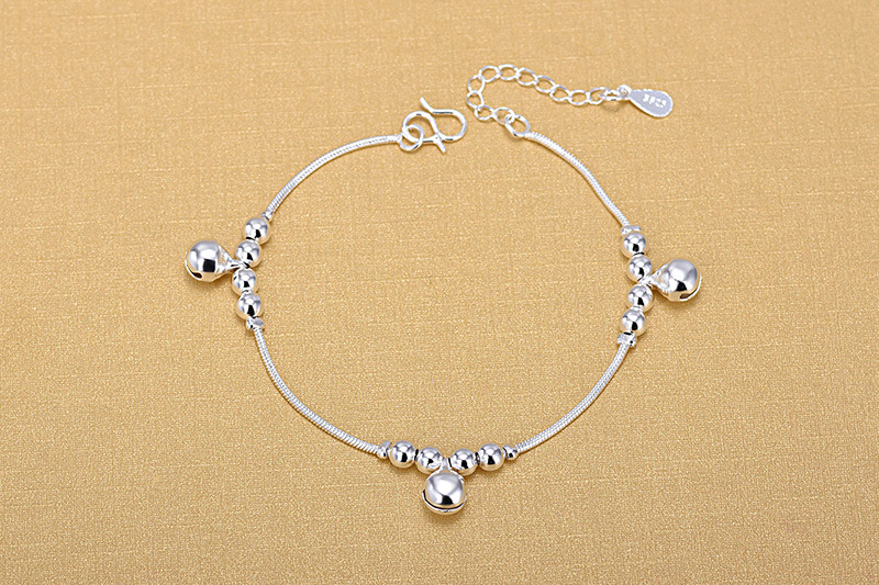 Tjp Romantische Bells Zilveren Enkelbanden Voor Vrouwen Sieraden Mode Meisje 925 Zilveren Armbanden Vrouwen Wedding Party Lady Bruid Bijou