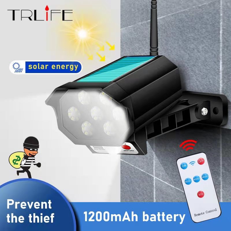 Solar Light Outdoor Simulation Monitor Solar Wall Lamp with Sensor Simulation Infrared Waterproof IP65 Flood Light for Garden