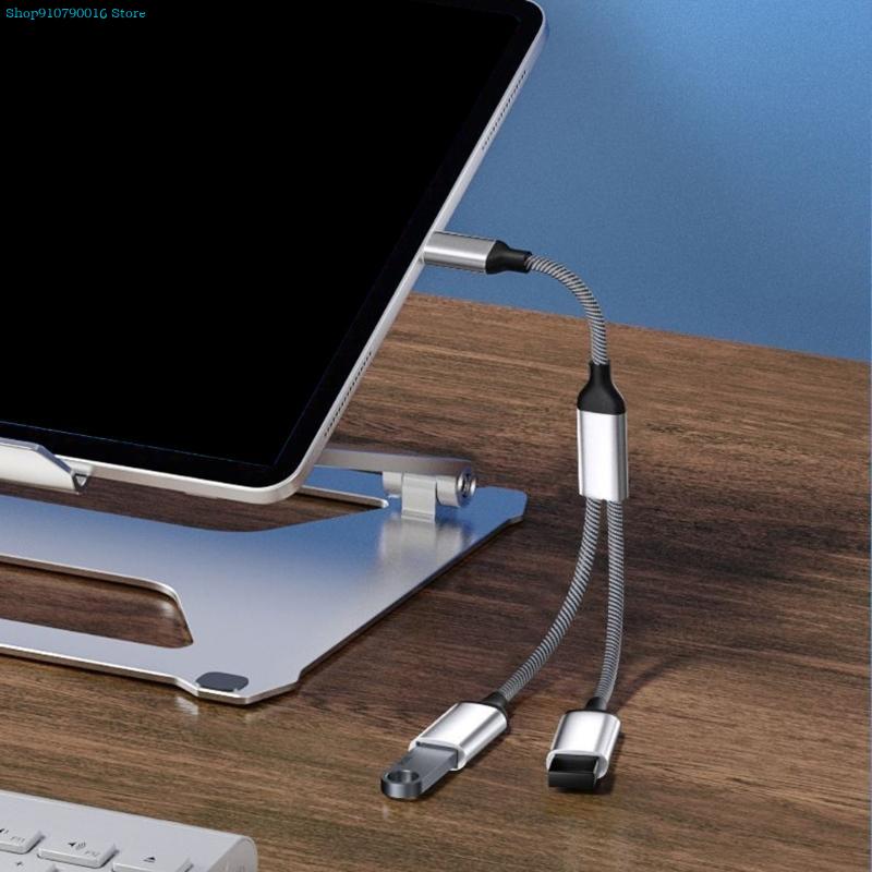 Divisor portátil USB C macho a doble USB C hembra, Cable divisor USB Y, concentrador tipo C para dispositivos tipo C, mango para juegos