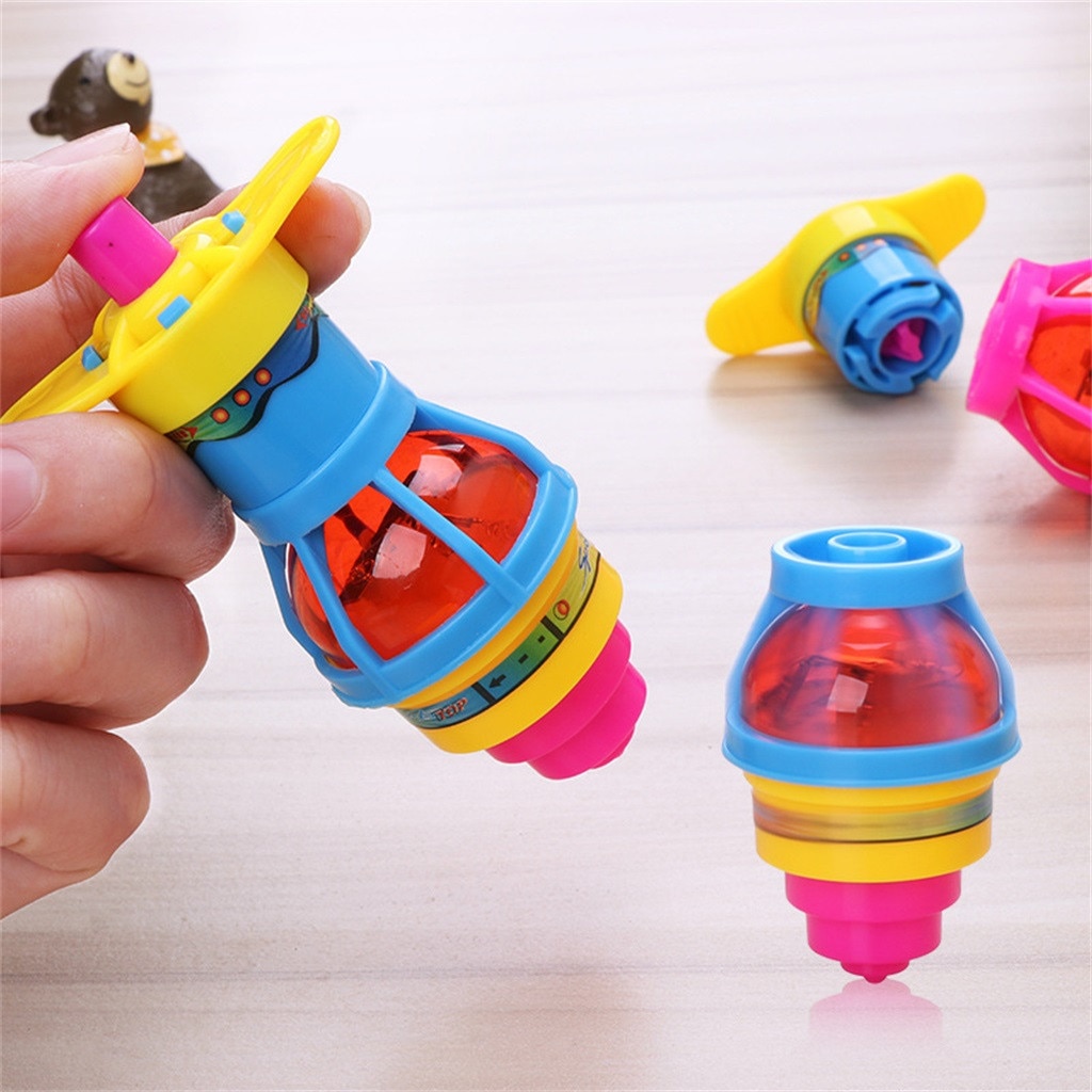 3Pc Kids Tol Licht Tol Speelgoed, school Verjaardagsfeestje Bag Kinderen Spinning Top Spinning Novelty Baby Speelgoed