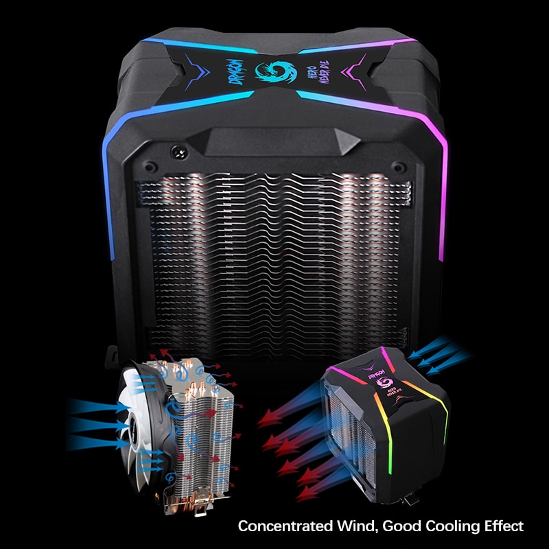 Great Wall 4PIN ARGB CPU Cooler Computer Radiator for Intel LGA 1150 1151 1155 1156 LGA775 Heatsink AURA SYNC Air CPU Cooler AM4