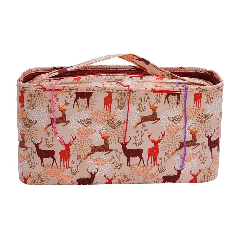 Diy Wol Haaknaald Tool Accessoires Opbergtas Breien Naalden Naaigaren Garen Oxford Doek Printen Organizer Houder: Deer