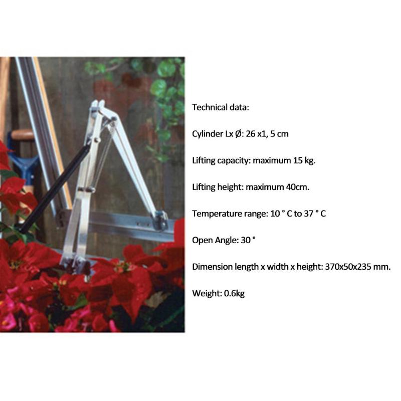 Solvarme følsom automatisk vinduesåbner termo drivhus ventilationsvindue åbent landbrugs auto tag åbning fensteroffner