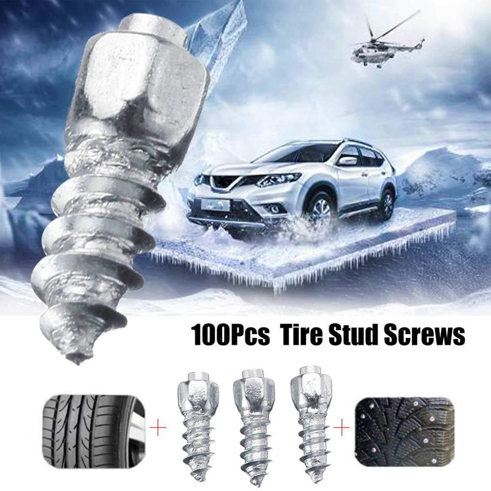 12 mm Carbide Screw Tire Studs Snow Spikes Anti-Slip Anti-ice for Car/SUV/ATV/UTV with Installation Tool