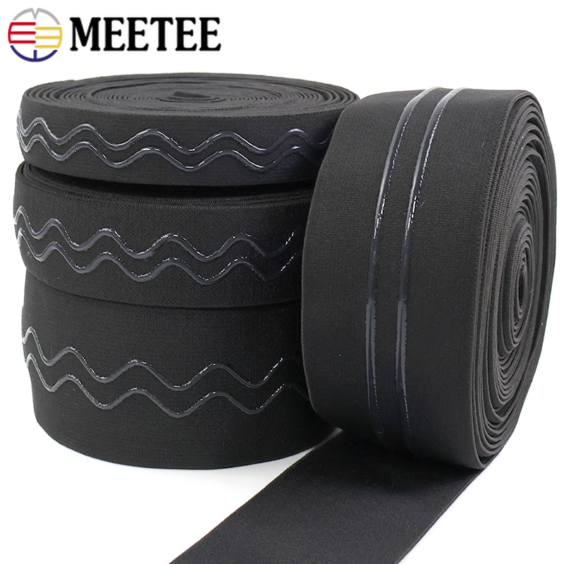 2/5/10M 20/25/30/40/50mm Anti-Rutsch-Silikon-Gummiband für BH Sport Unterwäsche Gummiband strecken Gurtband DIY Zubehör