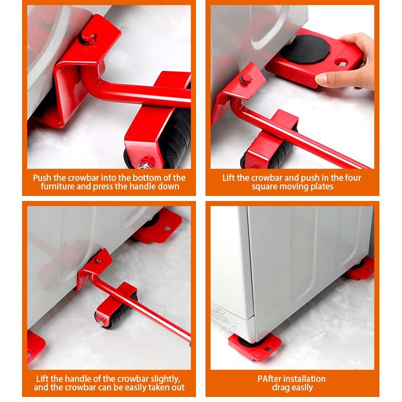 Multi-function Handling Labor-saving Pulley Tool Moving Artifact Furniture Moving Bed Fixed Wheel Moving Heavy Object Moving Aid