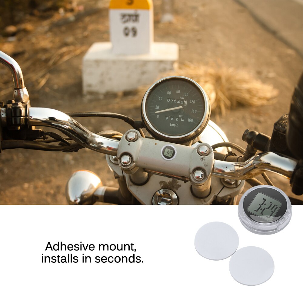 Mini Precision Motorcycle Clocks Watch Waterproof Stick-On Motorbike Mount Watch Moto Digital Clock With Stopwatch