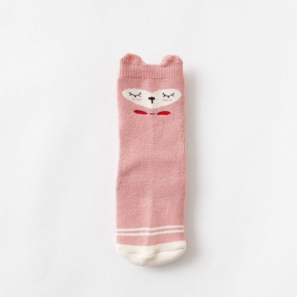 Calcetines largos de dibujos animados para recién nacidos, calcetín grueso para hacer Ballet, hasta la rodilla, 10 par/lote: Pink Cat / M 1-3Y