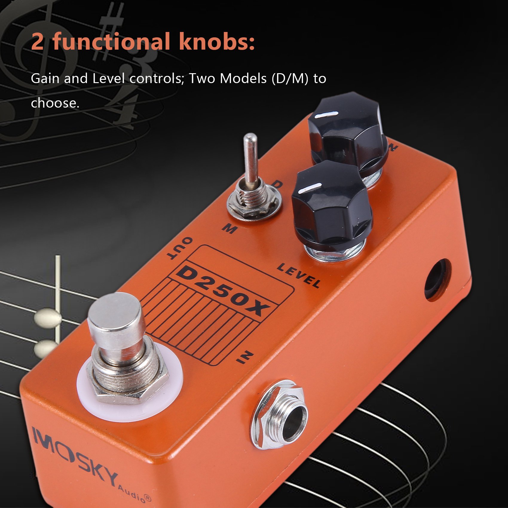 YHVC-Mosky D250X Mini Overdrive Preamp Guitar Effect Pedal with True Bypass Switch