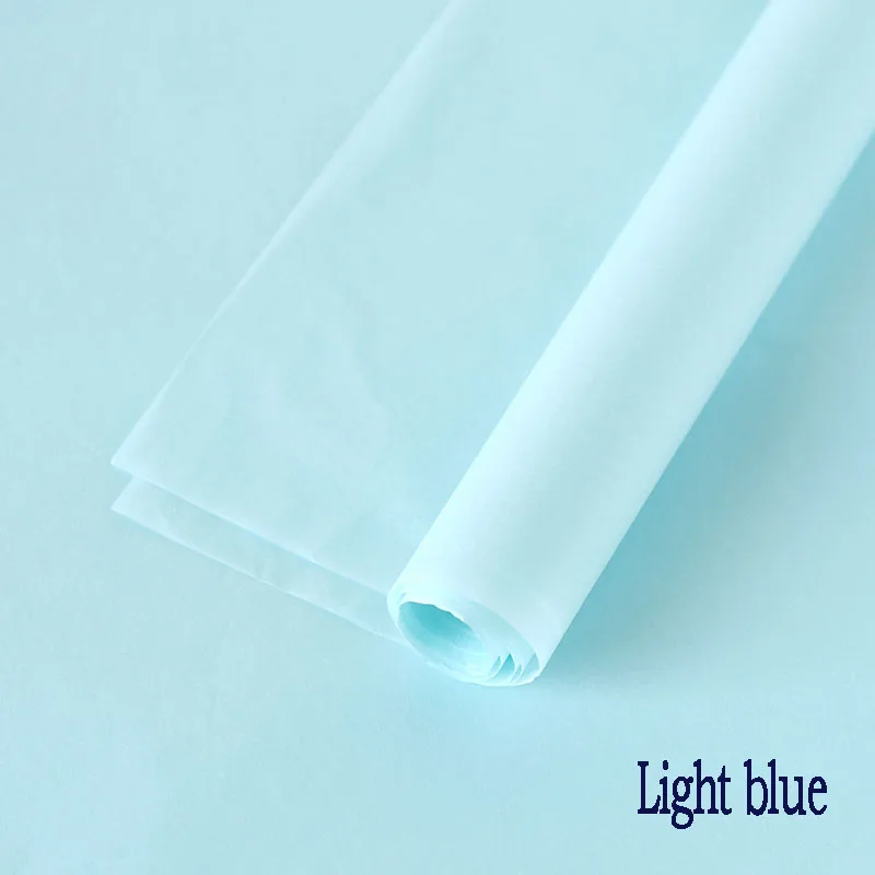 20 stücke 70*50cm Blumen- Verpackung Papier Verpackung Papier Valentinstag Hochzeit Blumen- Strauß Verpackung Handwerk papier Gewebe Papier: hell Blau