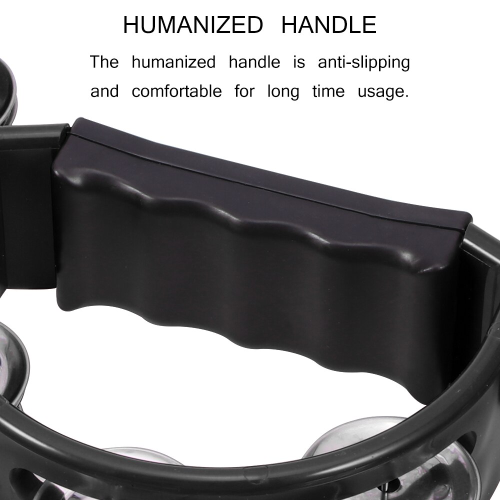 Pandereta de tambor de media luna, instrumentos musicales de percusión, campana de mano para , compacta, doble KTV, campanas, pandereta Orff