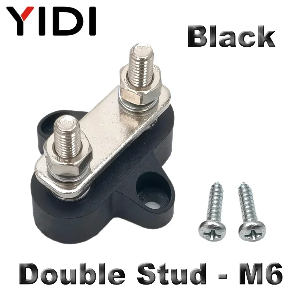 M6 M8 M10 Junction Terminal Block Stud Bus Bar Heavy Duty Batterij Stroomverdeling DC 48V Busbar Rood/zwart Automotive RV Boot: Army Green