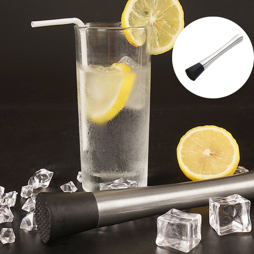 Pilon à cocktail et cuillère à mélanger en acier inoxydable de 25,4 cm