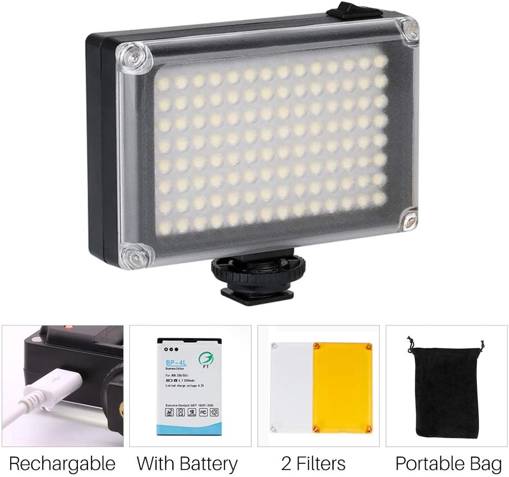 Ulanzi 96 DSLR video portato Luce Della Macchina Fotografica foto studio di Illuminazione caldo scarpa portato Vlog Luce di Riempimento Lampada per Smartphone DSLR SLR telecamera