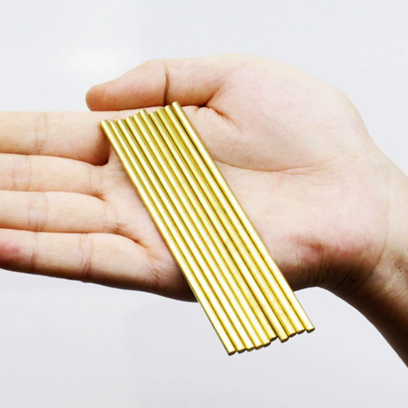 Eowpower 10pcs Brass Round Rods Lathe Bar Stock 3mm Diameter 100mm Length
