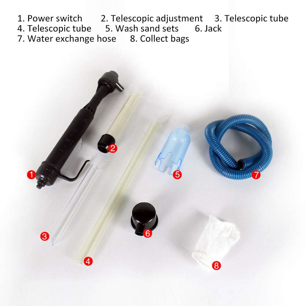 Automatic Aquarium Cleaner Length Adjustable Syphon Vacuum Siphon Gravel Water Filter Sand Suction Pump Fish Tank Cleaning Tools