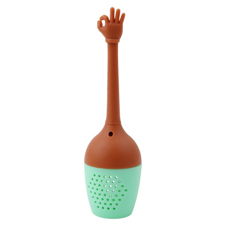 Grappig Hand Gebaren Thee-ei Zwarte Thee Zeef Siliconen Loose Leaf Herbal Spice Houder Thee Brouwen Gereedschap: Ok