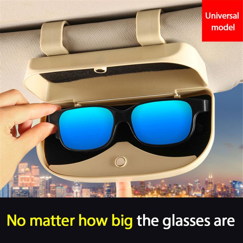 Funda Universal para gafas de sol, estuche para gafas de sol de coche, caja de almacenamiento para tarjetas, accesorios de Interior