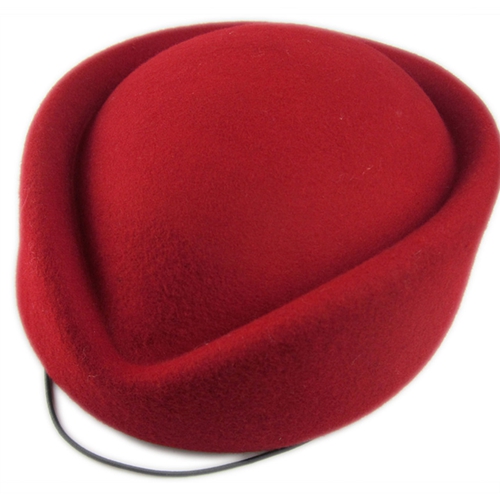Pastillero de lana para mujer, sombrero fascinador, sombrero de azafata, sombrero de etiqueta, Gorra de fieltro lisa, boina para mujer, sombrero Formal para mujer A040: Red