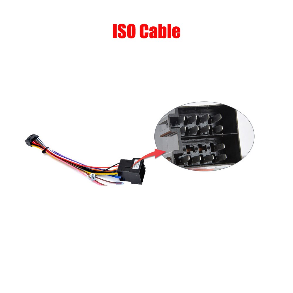Universal 2 Din Car Android Radio Cable for KIA Nissan Toyota SUZUKI Mitsubishi Pajero V97 HONDA Ford Peugeot Power Connector: ISO Cable