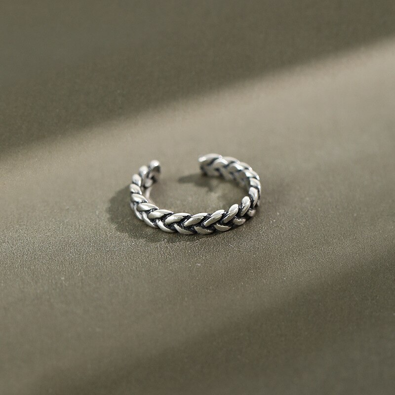 100% 925 zehenringe aus sterlingsilber mit gedrehtem, geflochtenem gelenk für damen, vintage-zehenring aus silber, 925 accessoires