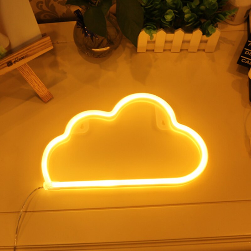 Panneau Led néon lune étoile, veilleuse, décorations pour la maison, fête de mariage, noël: E