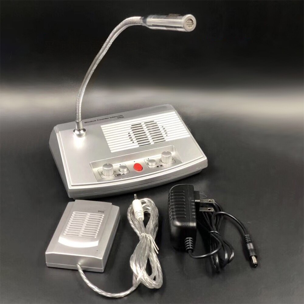 Dual Way Talk Through Glass Counter Intercom System Window Microphone Intercom Speaker