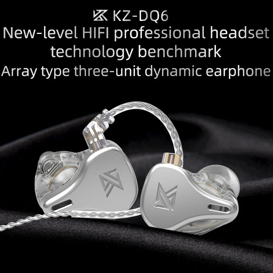Kz  dq6 3dd dynamische driver in-ear oortelefoon hifi muziek sport headset met 2- pins kabel kz edx zsn pro zsx dqs zvx zexpro