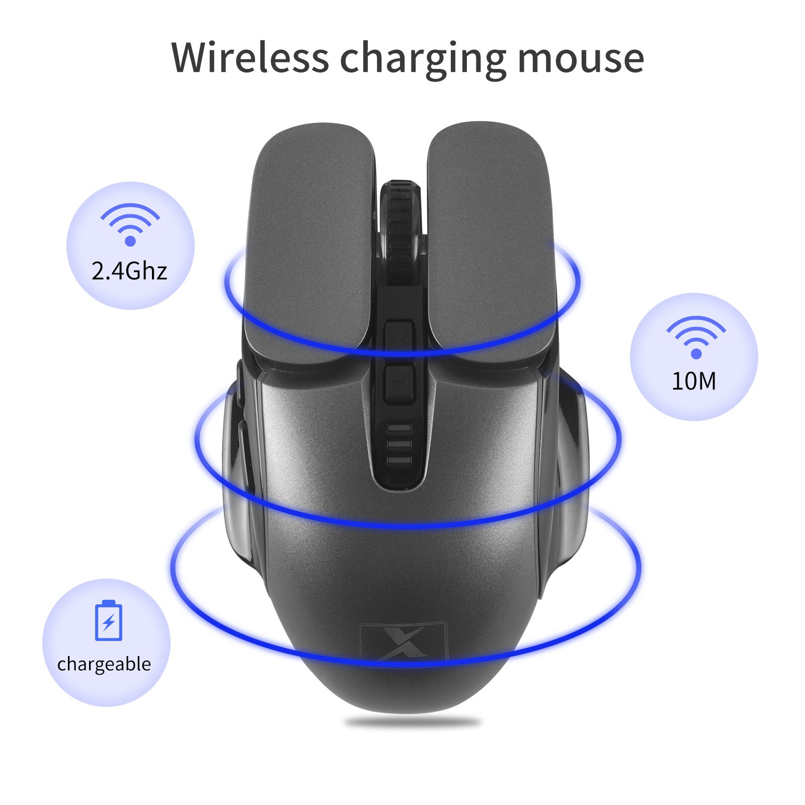 Ratón óptico Vertical inalámbrico M215, Mouse ergonómico de 2,4G para juegos, 7 botones, 2400 DPI, USB, para ordenador