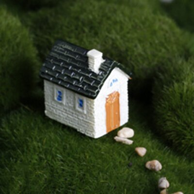 Zocdou søde hus bygning sommerhus værelse lille statue boligindretning tilbehør miniature børn legetøj dekor håndværk figurer: Sort