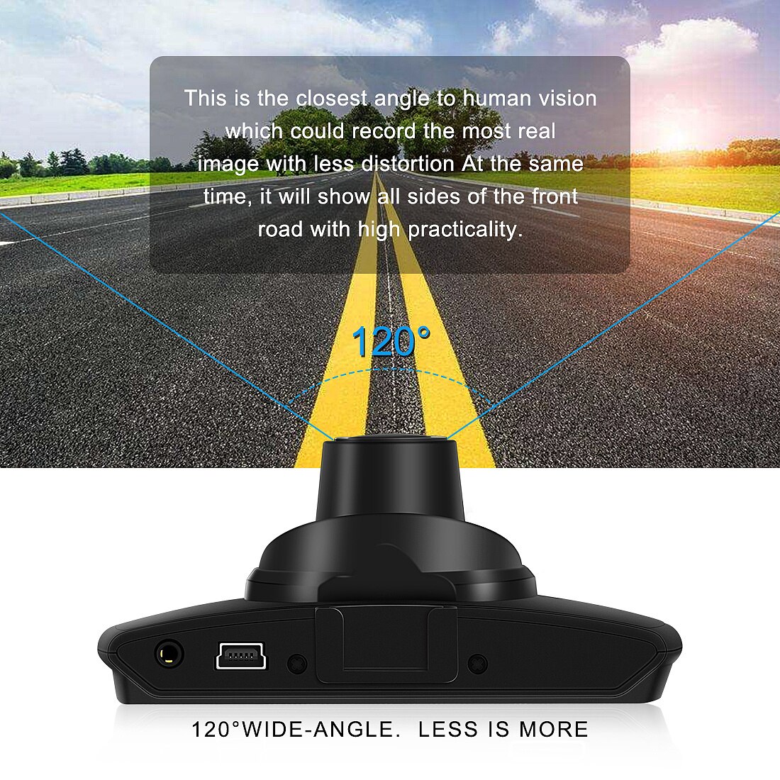 Kebidumei dash cam bil kamera dvr fuld 120 graders vinkel optager støtte g-sensor loop optagelse nattesyn
