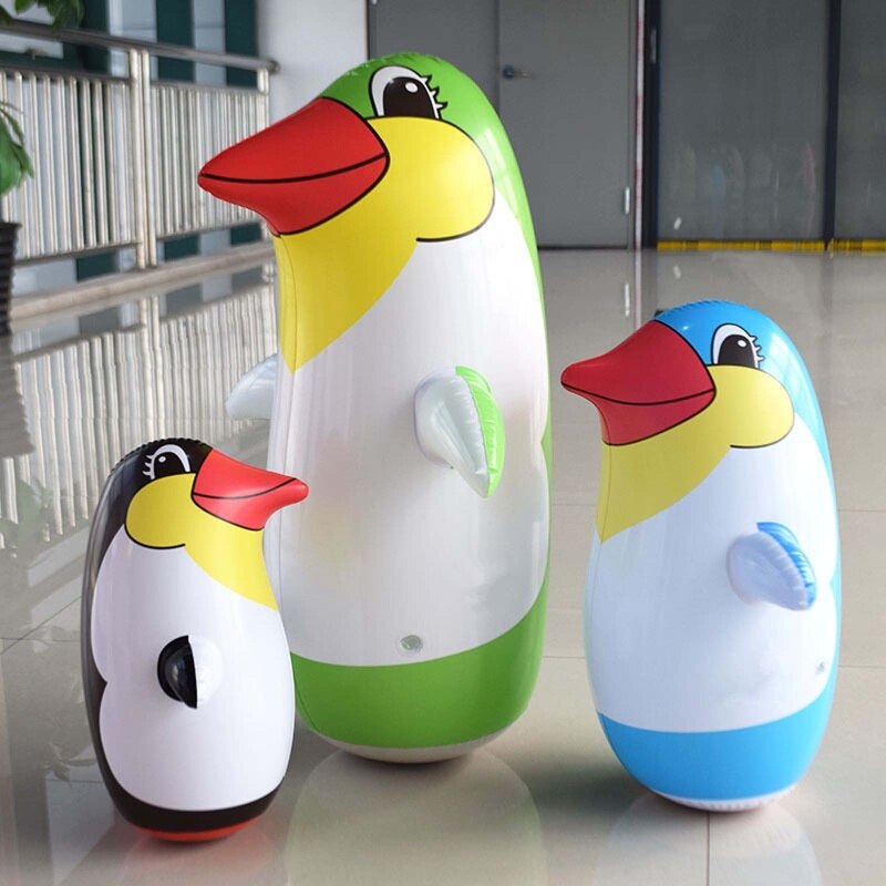 36Cm/45Cm/70Cm Pvc Opblaasbare Speelgoed Levensechte Cartoon Pinguïn Tumbler Kinderen