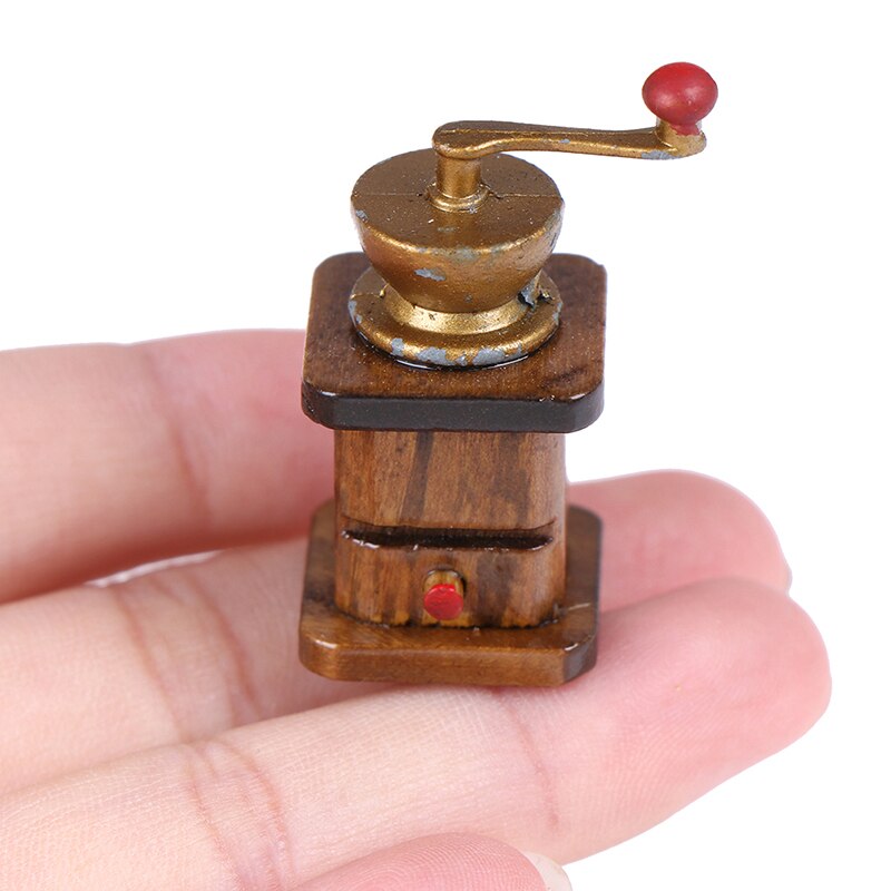 1/12 Dollhouse Miniature Accessories Mini Metal Coffee Grinder Simulation Furniture Model Toys for Doll House Decoration 40*18mm