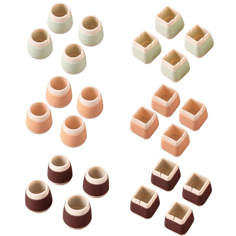 16pcs Silicone Table Chair Feet Cover Floor Protector Furniture Leg Anti-Scratch