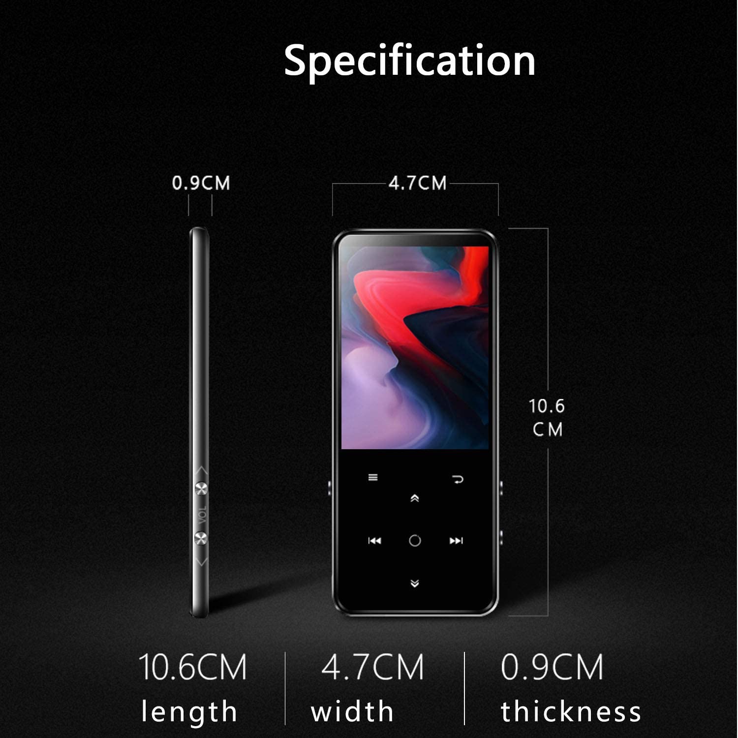 MP4 Speler Bluetooth 5.0 Met Luidspreker 2.4 Inch Scherm Metalen Body 16Gb Hd Lossless Geluid Speler Ondersteuning Fm Radio, recorder, Tf