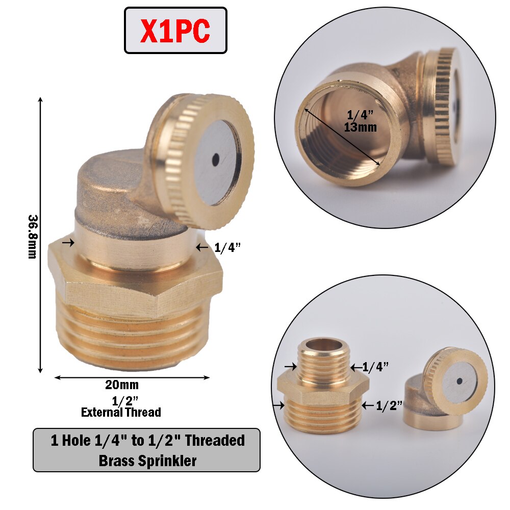 1-8 Hole 1/4" 1/2" 3/4" Brass Sprayer Nozzle Garden Irrigation For Farm Drip Irrigation Pesticide Atomizing Spray Fitting: B