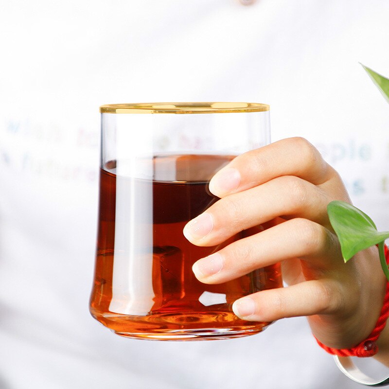 Simple home life glass water cup tea cup, colorful glass juice cold drink whiskey glass beer wine set