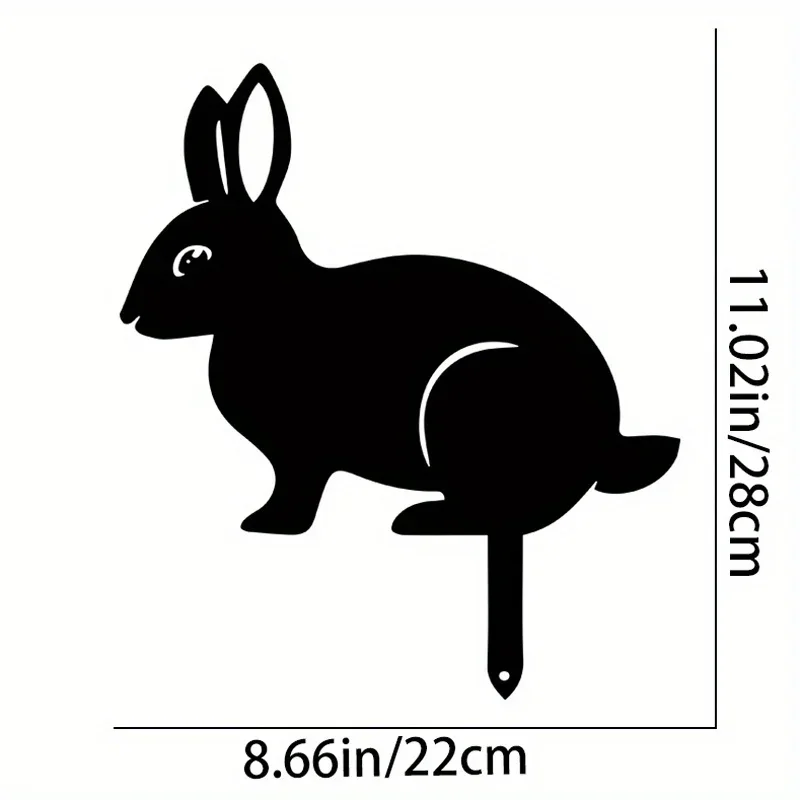 Rzeźba królika – puste figurki z kutego żelaza, odporne na kurz i realistyczne królik/wiewiórka robić ogrodu, domu i podwórka: czarny