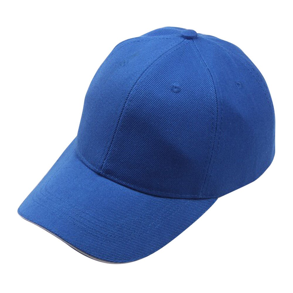 25# Cartoon Baseball Cap Summer Mesh Hat Hat Cotton Light Board Solid Color Baseball Cap Outdoor Sun Visor Baseball Tennis Cap: Blue