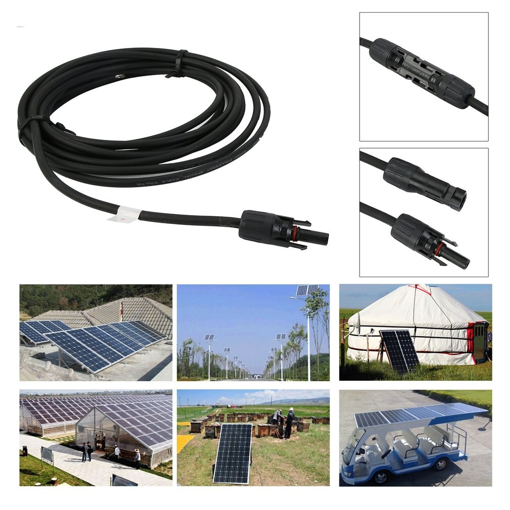 1M 3M 5M 8M 10M Solar Panel Extension Cable Durable Copper Wire For Solar Panel 6m2 Extension Connector Cable
