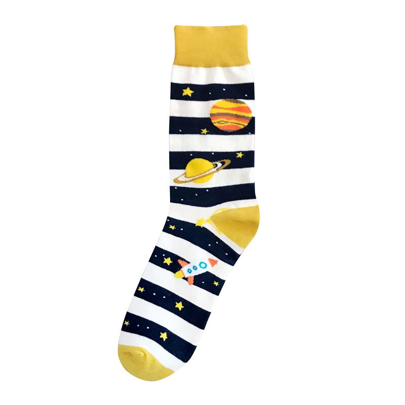 autumn and winter outer space socks 1 cotton socks couple tube socks cartoon alien socks: 5