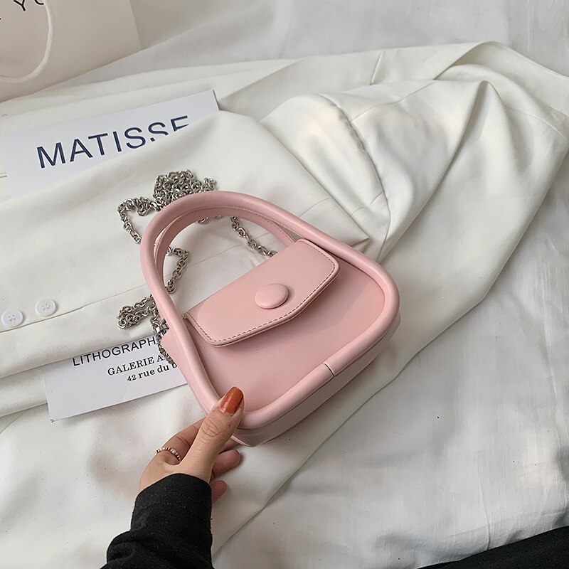 Mini Leuke Pu Lederen Crossbody Tassen Met Korte Handvatten Voor Vrouwen Eenvoudige Branded Luxe Zilveren Ketting Schouder Handtassen: C