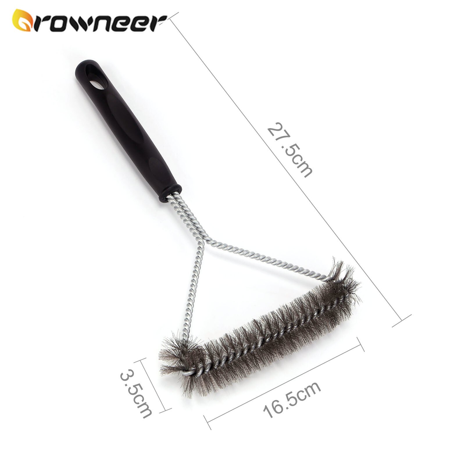 Cepillo de limpieza potente para barbacoa, cepillo de Metal para parrilla de barbacoa, negro, cerdas de alambre útiles, limpiador triangular, herramientas